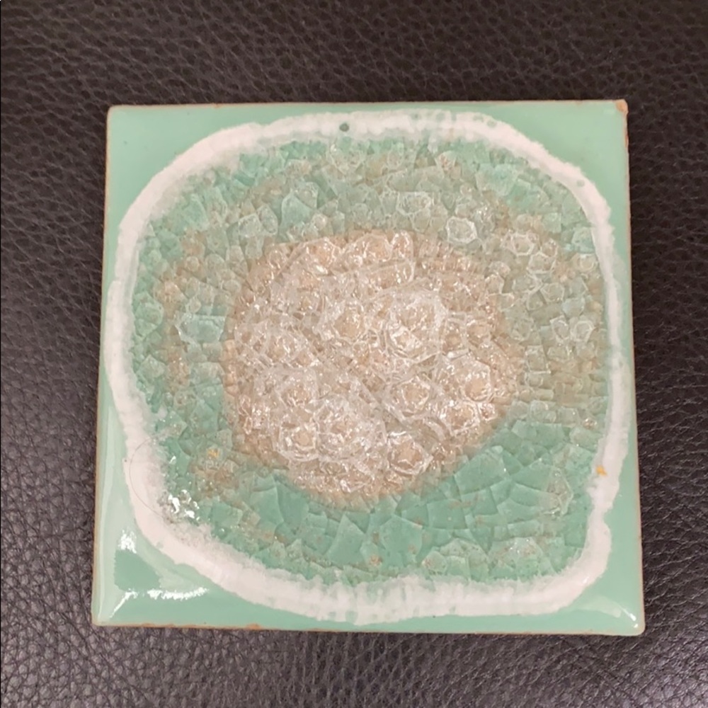 Light green crystal Anthropologie coasters